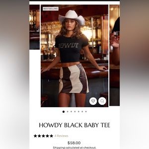 Howdy women’s black crop t-shirt